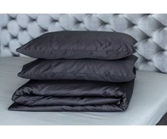 MIEGO GURU PREMIUM satino patalynės komplektas “Ash Gray” (TC300) 140x200cm