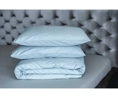 MIEGO GURU PREMIUM satino patalynės komplektas “Sky mėlynas” (TC300) 140x200cm