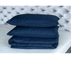 MIEGO GURU PREMIUM satino patalynės komplektas “Navy” (TC300) 220x240cm