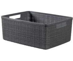 Daiktadėžė CURVER JUTE, 12 l, pilka, 36×28×15 cm
