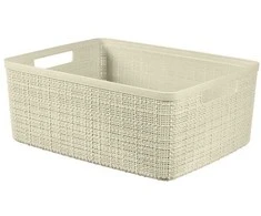 Daiktadėžė CURVER JUTE, 5 l, kreminė, 27×20×11 cm
