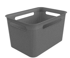 Daiktadėžė ROTHO BRISEN, 16 l, pilka, 36×26,2×21,1 cm