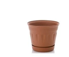 Plastikinis vazonas su lėkšte Uniplastex Primavera, Ø17 cm
