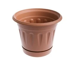 Plastikinis vazonas su lėkšte Uniplastex Primavera, Ø22 cm