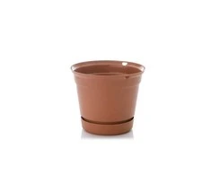 Plastikinis vazonas Uniplastex Terrana, su lėkštute, Ø15 cm