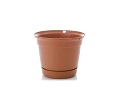Plastikinis vazonas Uniplastex Terrana, su lėkštute, Ø19 cm