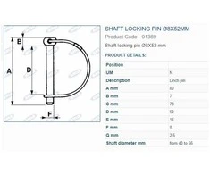 Fiksavimo kaištis 8x80 mm 01369/05911 5vnt