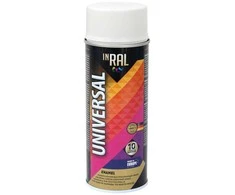 Aerozoliniai universalūs dažai INRAL UNIVERSAL balta RAL9003 blizgūs 400 ml.