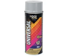 Aerozoliniai universalūs dažai INRAL UNIVERSAL šviesiai pilki RAL7046 400 ml.