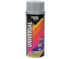 Aerozolniai universalūs dažai INRAL UNIVERSAL pilka RAL7024 400 ml.