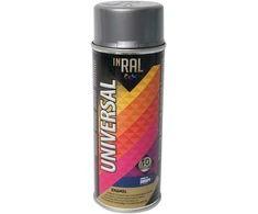 Aerozoliniai universalūs dažai INRAL UNIVERSAL sidabro chromas RAL9006 400 ml.