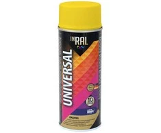 Aerozoliniai universalūs dažai INRAL UNIVERSAL geltonai melioniniai RAL1028 400 ml.
