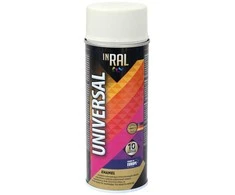 Aerozoliniai universalūs dažai INRAL UNIVERSAL balta RAL9010 blizgūs 400 ml.