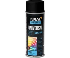 Aeroziliniai universalūs dažai INRAL UNIVERSAL matinė tamsiai juoda RAL9005 400 ml.
