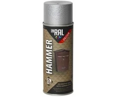 Aerozoliniai dažai INRAL DECOR HAMMER sidabras 400 ml.