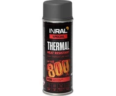 Aerozoliniai dažai INRAL THERMAL atsparūs karščiui pilka RAL 7016 400 ml.