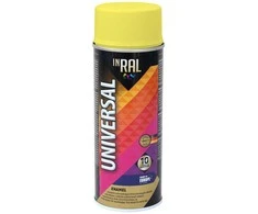 Aerozoliniai universalūs dažai INRAL UNIVERSAL geltona RAL1018 400 ml.