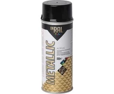 Aerozolinis akrilinis lakas INRAL METALLIC grafito juoda RAL9011 400 ml.