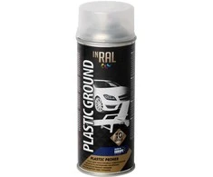 Aerozolinis gruntas plastikui INRAL PLASTIC GROUND skaidrus 400 ml.