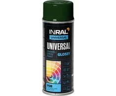 Aerozolniai universalūs dažai INRAL UNIVERSAL tamsiai žalia RAL6009 400 ml.