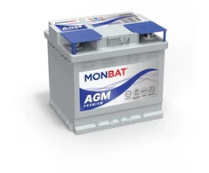 Akumuliatorius AGM MONBAT 12 V, 50 Ah, 540 A, pliusas dešinėje