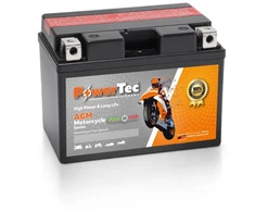Akumuliatorius PowerTec CTZ12-S, AGM, motociklinis, 11 Ah, 12 V, 210 A, starterinis, švino rūgštinis