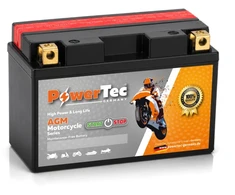 Akumuliatorius PowerTec YT9B-4, motociklinis, 8 Ah, 12 V, 95 A, starterinis