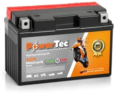 Akumuliatorius PowerTec YTX12A-BS, AGM, motociklinis, 10 Ah, 12 V, 145 A, starterinis, švino rūgštinis