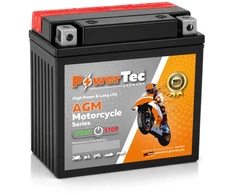 Akumuliatorius PowerTec YTX9A-BS, AGM, motociklinis, 8,5 Ah, 12 V, 70 A, starterinis, švino rūgštinis