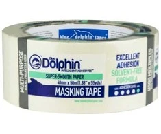 Apsauginė lipnioji dažymo juosta DOLPHIN TAPE balta (7 dienos) 30 mm x 50 m.