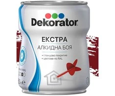 Blizgi alkidinė emalė DEKORATOR EXTRA, purpurinė-raudona RAL3004, 2.5 l