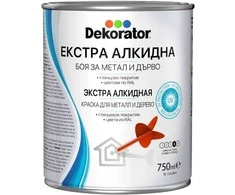 Blizgi alkidinė emalė DEKORATOR EXTRA, ruda ochra RAL8001, 0.75 l