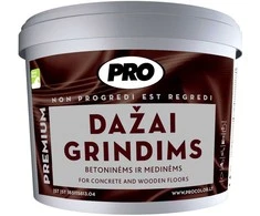 Dažai grindims PRO pilka pusiau matiniai 2,7 L
