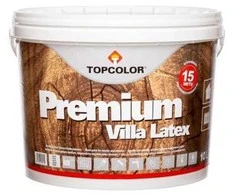 Medinių fasadų dažai TOPCOLOR PREMIUM VILLA LATEX ruda pusiau matiniai 10 L