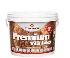 Medinių fasadų dažai TOPCOLOR PREMIUM VILLA LATEX pusiau matiniai, švediška vyšnia, 3 L
