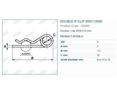 Dvigubas R spaustukas 5x112mm 5 vnt