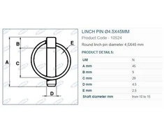 Fiksatorius žiedinis 4,5x45mm 5 vnt