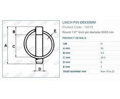 Fiksatorius žiedinis 6x55mm 5 vnt