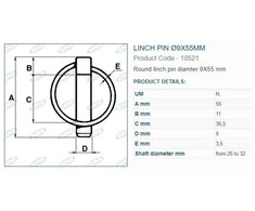 Fiksatorius žiedinis 9x55mm 5 vnt