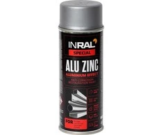 Aerozoliniai dažai metalui INRAL ALU ZINC aliuminis 400 ml.