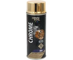 Aerozolinis akrilinis lakas INRAL CHROME auksinis 400 ml.