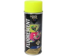 Aerozoliniai dekoratyviniai dažai INRAL FLOROSENT geltoni 400 ml.