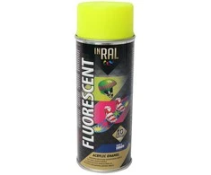 Aerozoliniai dekoratyviniai dažai INRAL FLOROSENT geltoni 400 ml.