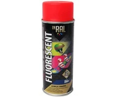 Aerozoliniai dažai INRAL FLUORESCEN raudona matiniai 400 ml.