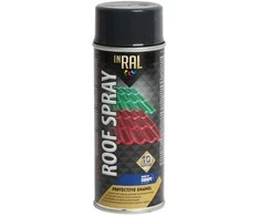 Aerozoliniai dažai stogo dangai INRAL ROOF SPRAY pilka RAL7016 400 ml.
