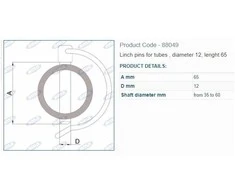 Kaištis vamzdinis 12x65mm 3 vnt