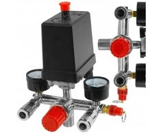 Kompresoriaus slėgio jungiklis su manometru 400V
