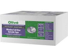 Olive Window Full Glue Outside Tape išorinė langų sandarinimo juosta su pilnu klijų sluoksniu DIY pilka 70 mm 25 m