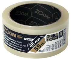 Pakavimo juosta, 48mm x 55m, PREMIUM, skaidri, ZOOM
