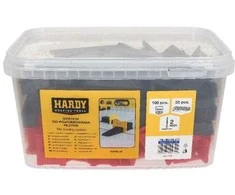Plytelių išlyginimo sistema HARDY spaustukai (100 vnt.) + pleištai (50 vnt.) 2 mm.